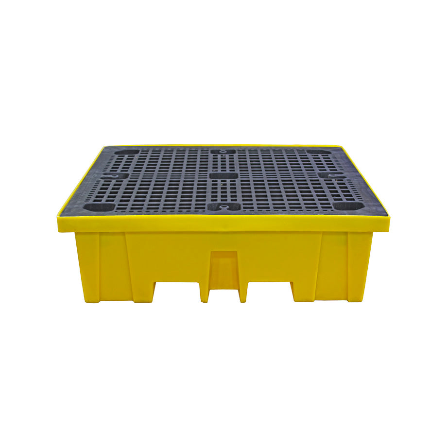 Plastic 4 Drum Spill Pallet With 4-Way Forklift Entry - BP4FW ||To Hold 4 Drums