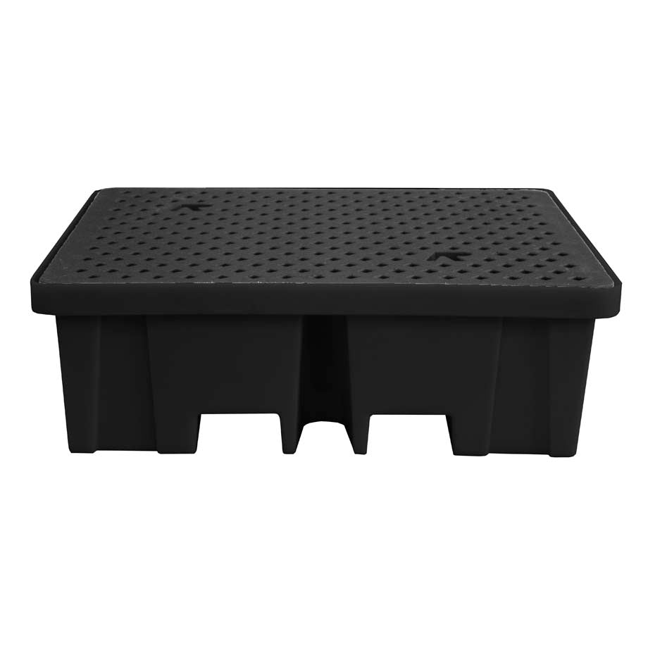 (Clearance) Black Plastic 4 Drum Spill Pallet With 4-Way Forklift Entry - BP4FW ||To Hold 4 Drums (Copy)