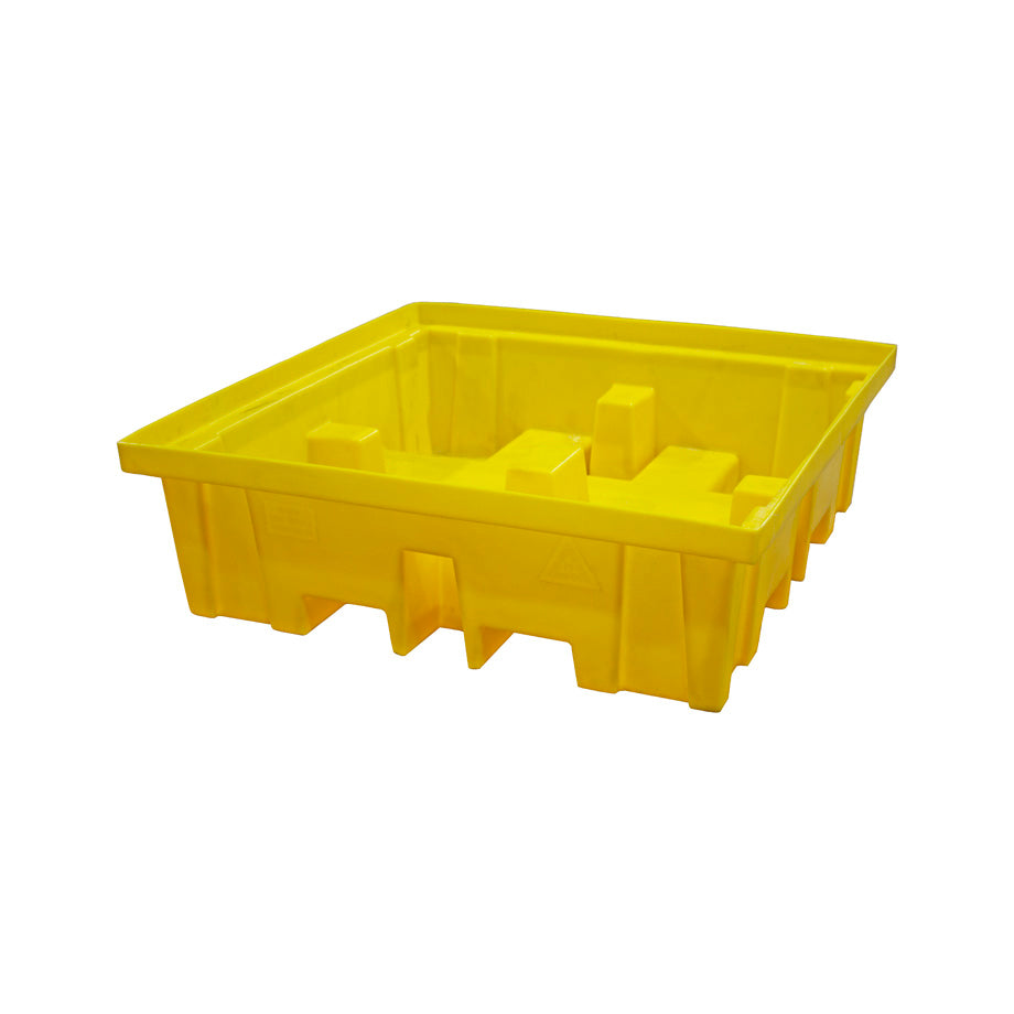Plastic 4 Drum Spill Pallet With 4-Way Forklift Entry - BP4FW ||To Hold 4 Drums