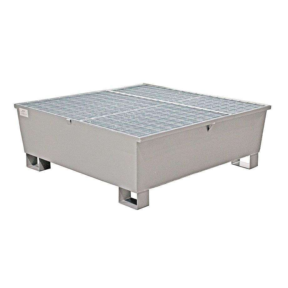 4 Drum Spill Pallet - Galvanised Steel - GSP4D || 440ltr Sump Capacity