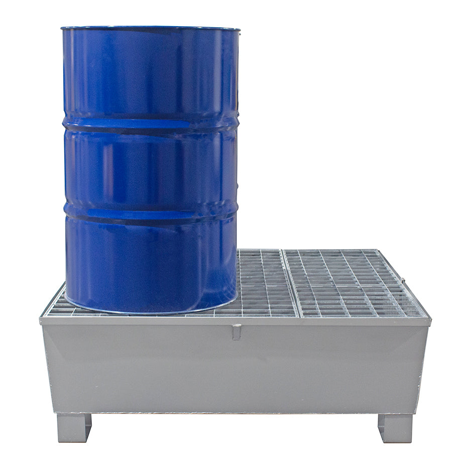 4 Drum Spill Pallet - Galvanised Steel - GSP4D || 440ltr Sump Capacity
