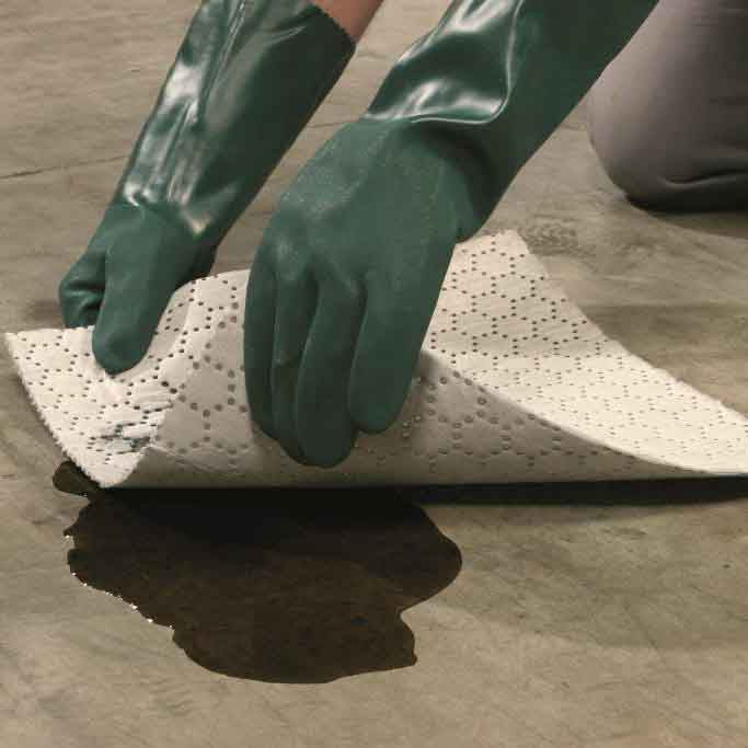 Oil Spill with Oil Absorbent Pads