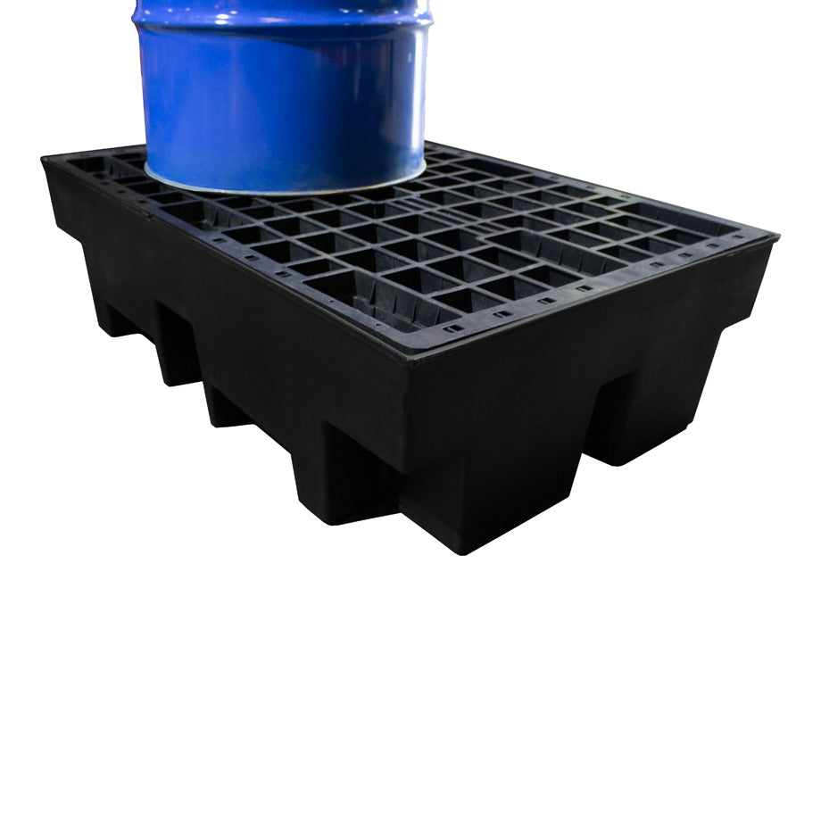 Recycled 2 Drum Polyethylene Spill Pallet - BP2R || To Hold 2 Drums