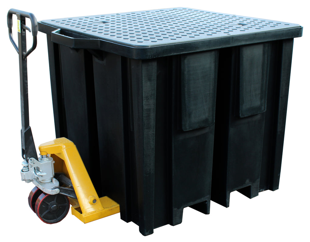 BB1FWR - 4-way 1 IBC Recycled Plastic Bunded Spill Containment Pallet