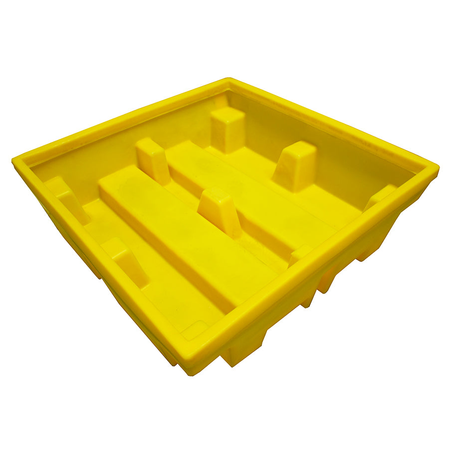 (Clearance) Yellow Plastic 4 Drum Spill Pallet - BP4 ||To Hold 4 Drums