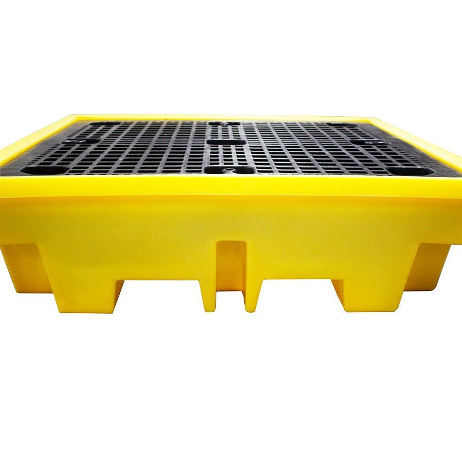 (Clearance) Yellow Plastic 4 Drum Spill Pallet - BP4 ||To Hold 4 Drums