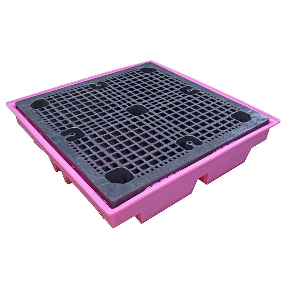 (Clearance) Low Profile 4 Drum Spill Pallet - BP4L ||For 4 Drums