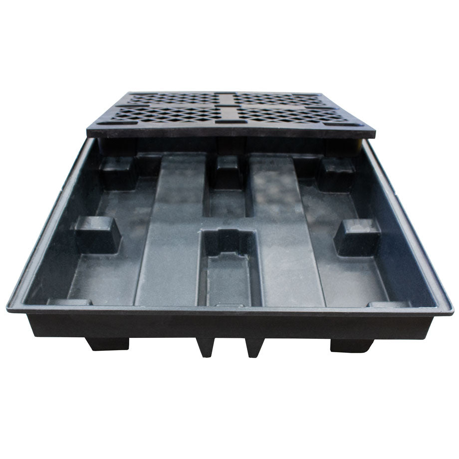 BP4LR - Low Profile 4 Drum Recycled Plastic Bunded Spill Containment Pallet