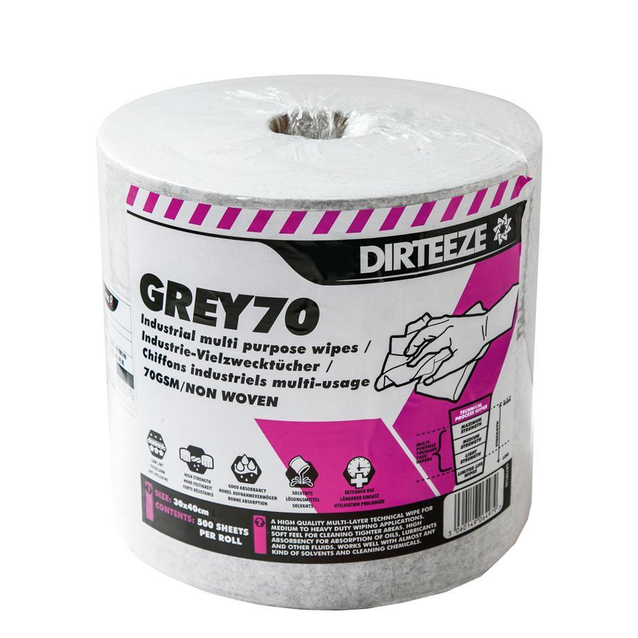 Dirteeze Industrial Technical Process Wipes - GRR500 ||500 Wipes on Roll