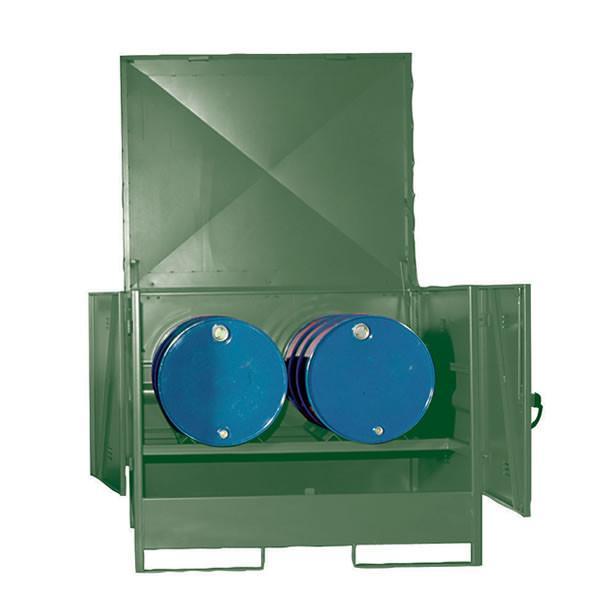 HD2D - 2 Drum Steel Bunded Steel Containment Spill Pallet with Doors