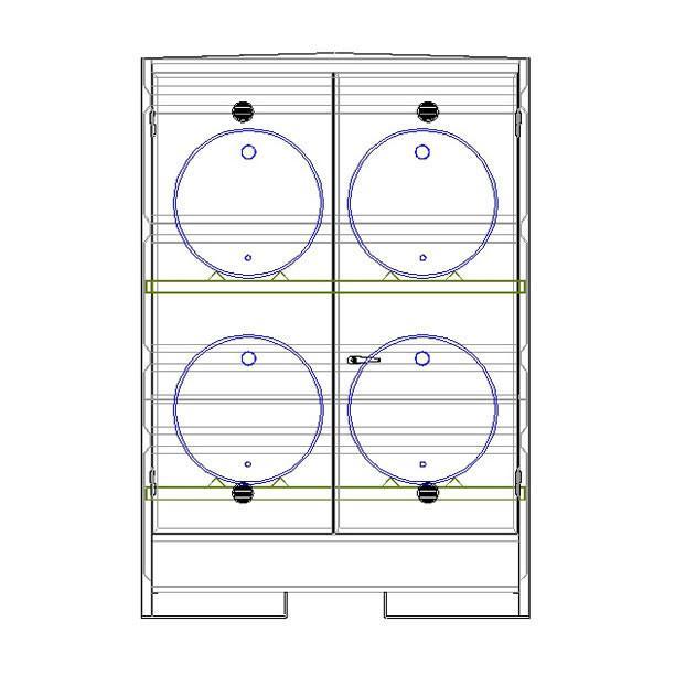 4 Drum Horizontal Bunded Store - HD4D ||L1500 x W1500 x H2090mm