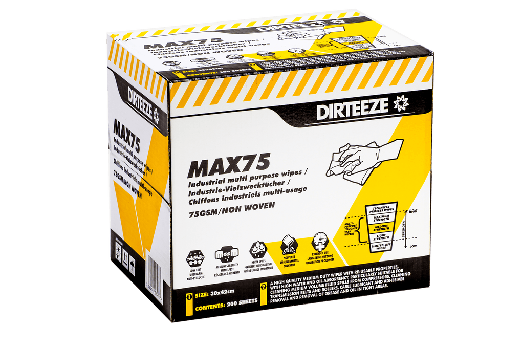 Dirteeze Industrial Multi-Purpose Wipes - MAX75B ||1 Box of 176 Wipes