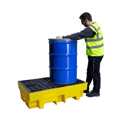 Double Drum Spill Pallet - BP2 || 240ltr Sump Capacity