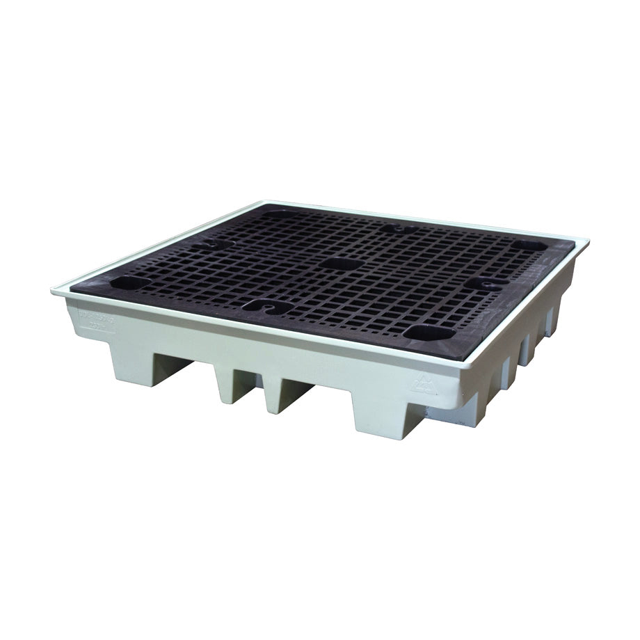 (Clearance) Mint Green Low Profile Plastic 4 Drum Spill Pallet - BP4L ||For 4 Drums