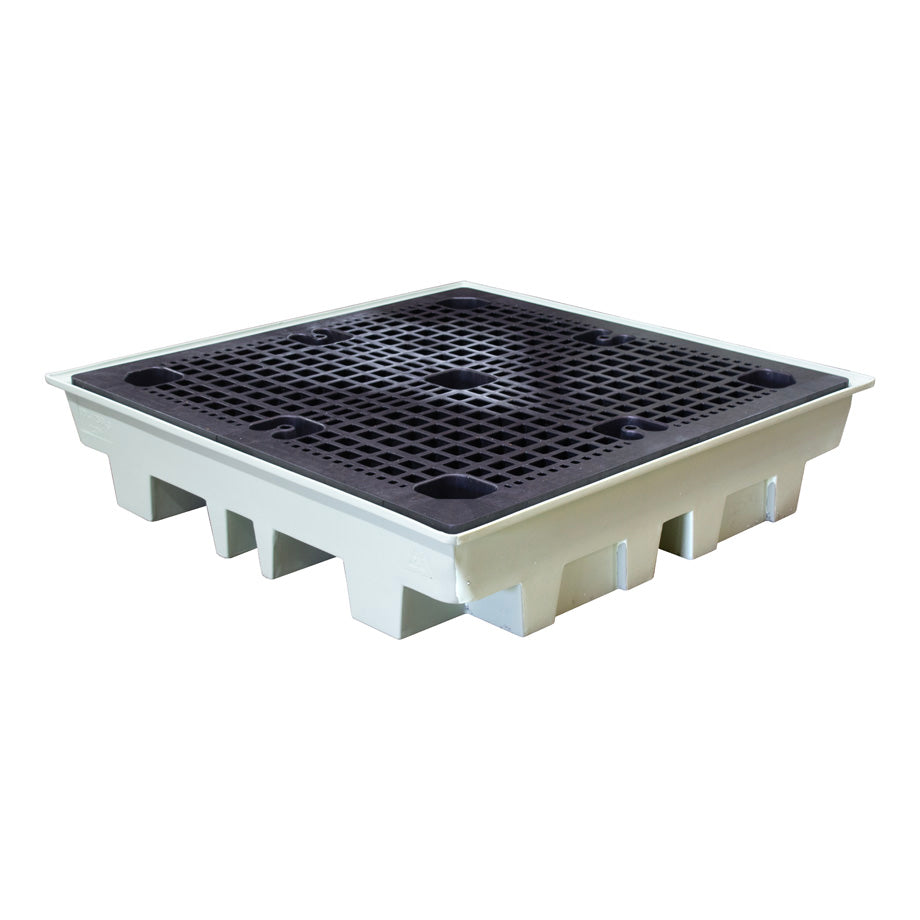 (Clearance) Mint Green Low Profile Plastic 4 Drum Spill Pallet - BP4L ||For 4 Drums
