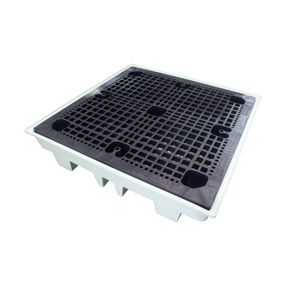 (Clearance) Mint Green Low Profile Plastic 4 Drum Spill Pallet - BP4L ||For 4 Drums