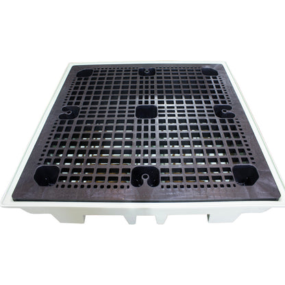 (Clearance) Mint Green Low Profile Plastic 4 Drum Spill Pallet - BP4L ||For 4 Drums