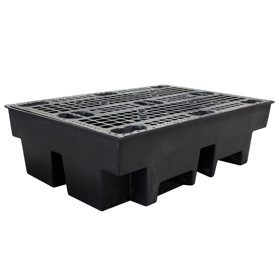 (Clearance) Recycled 2 Drum Polyethylene Spill Pallet - BP2R || To Hold 2 Drums