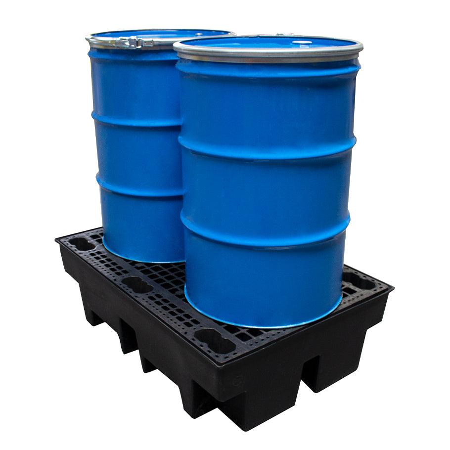 (Clearance) Recycled 2 Drum Polyethylene Spill Pallet - BP2R || To Hold 2 Drums