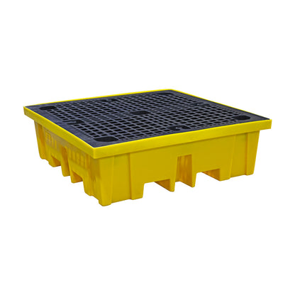 Plastic 4 Drum Spill Pallet With 4-Way Forklift Entry  - BP4FW ||To Hold 4 Drums