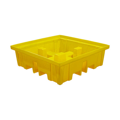 Plastic 4 Drum Spill Pallet With 4-Way Forklift Entry  - BP4FW ||To Hold 4 Drums