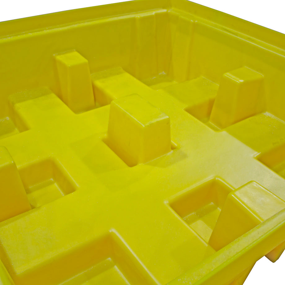 Plastic 4 Drum Spill Pallet With 4-Way Forklift Entry  - BP4FW ||To Hold 4 Drums