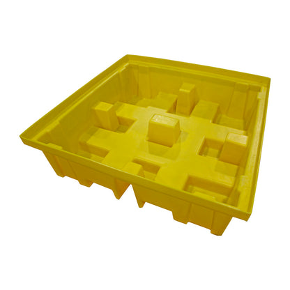 Plastic 4 Drum Spill Pallet With 4-Way Forklift Entry  - BP4FW ||To Hold 4 Drums