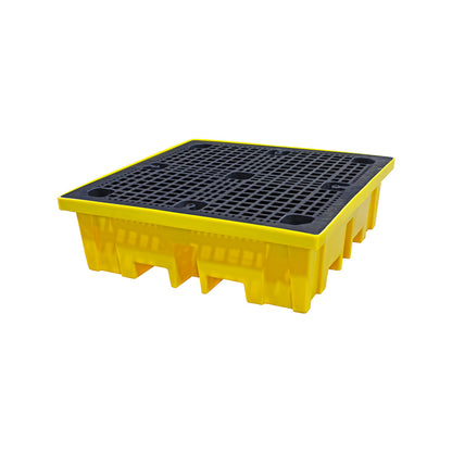 Plastic 4 Drum Spill Pallet With 4-Way Forklift Entry  - BP4FW ||To Hold 4 Drums