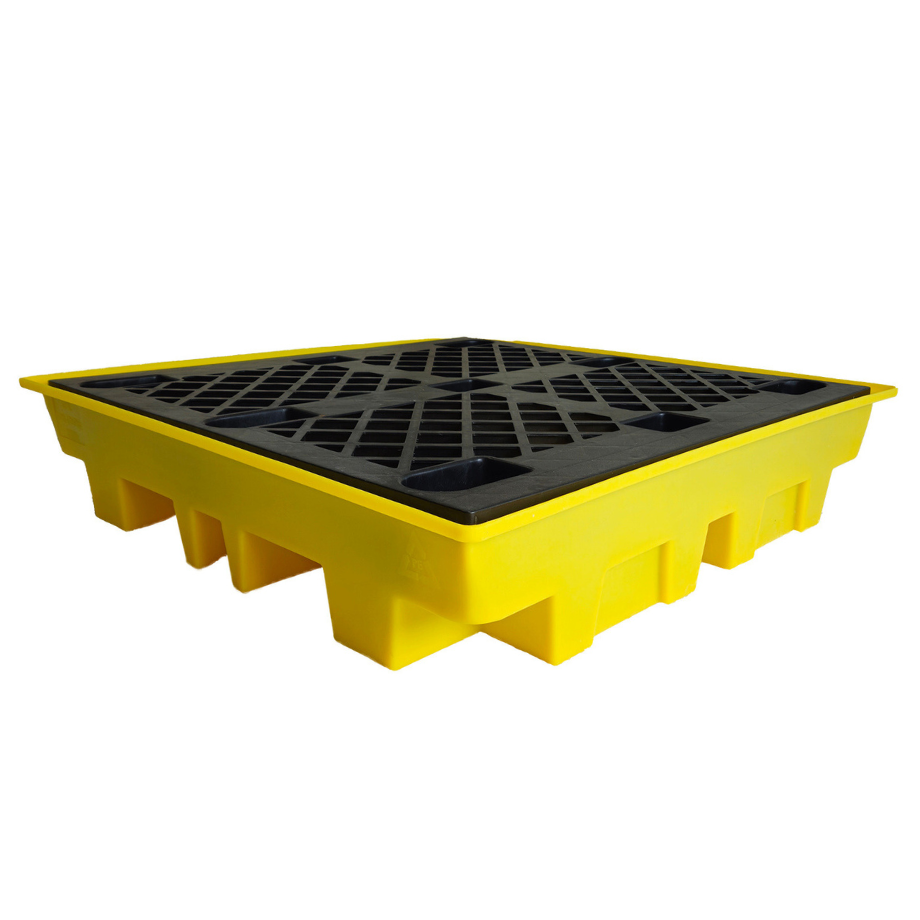 Low Profile Plastic 4 Drum Spill Pallet - BP4L ||For 4 Drums