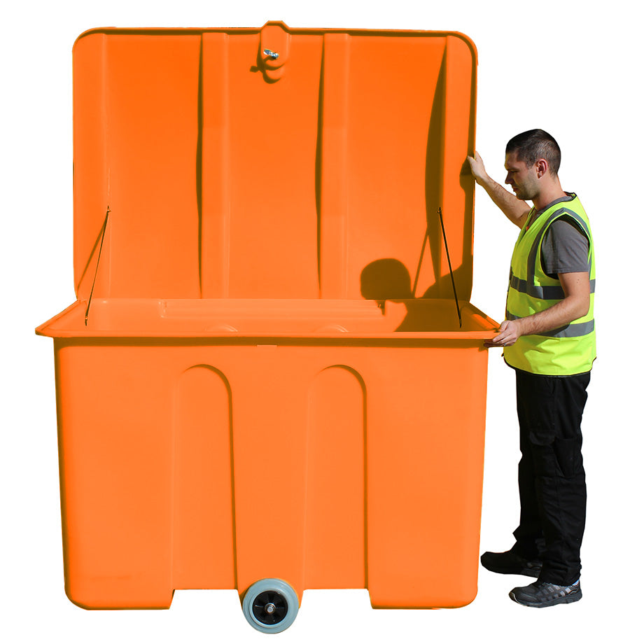 (Clearance) 1400ltr Wheeled Storage Container on Castors (Orange) - PSB3W ||L1630 x W1170 x H1165mm