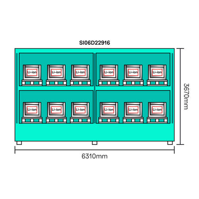 6-Meter LithiumVault Container - SI06D22916 || Hinge doors on 2 Levels