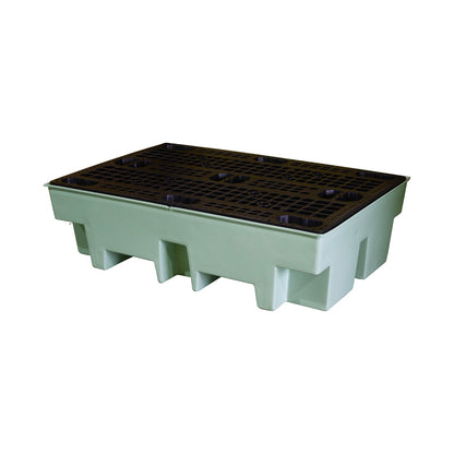 (Clearance) Mint Green Double Drum Spill Pallet - BP2 || 240ltr Sump Capacity