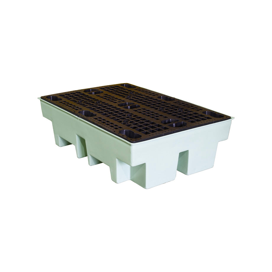 (Clearance) Mint Green Double Drum Spill Pallet - BP2 || 240ltr Sump Capacity