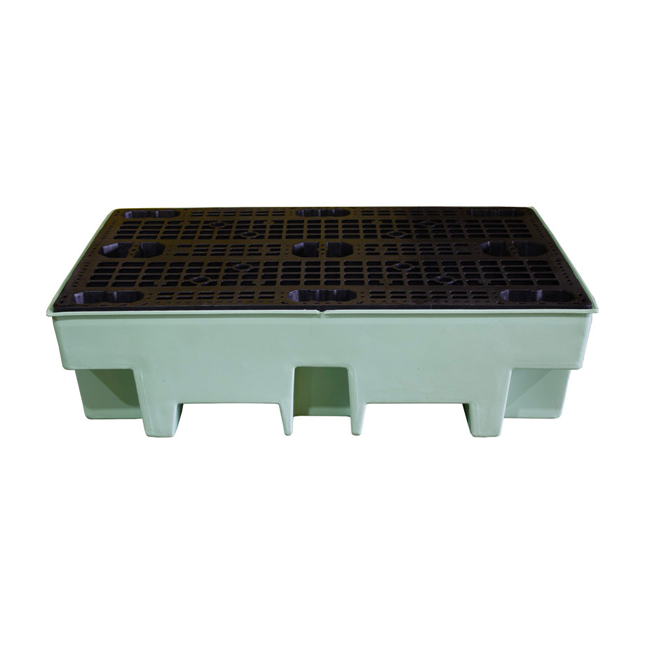 (Clearance) Mint Green Double Drum Spill Pallet - BP2 || 240ltr Sump Capacity