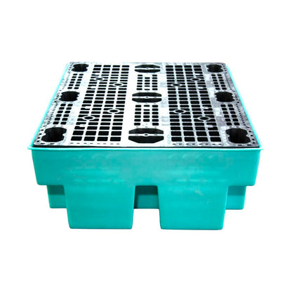 (Clearance) Teal Double Drum Spill Pallet - BP2 || 240ltr Sump Capacity