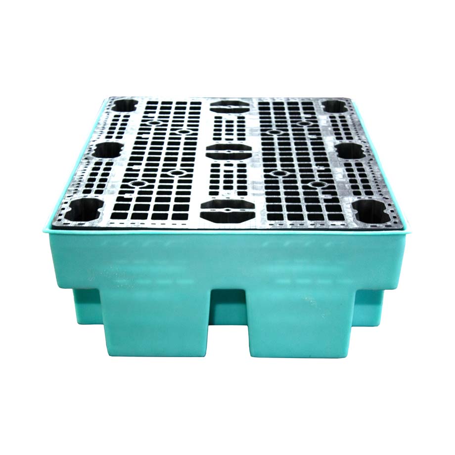 (Clearance) Teal Double Drum Spill Pallet - BP2 || 240ltr Sump Capacity