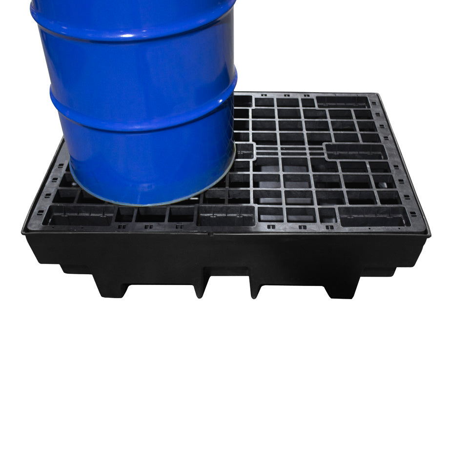 Recycled 2 Drum Polyethylene Spill Pallet - BP2R || To Hold 2 Drums