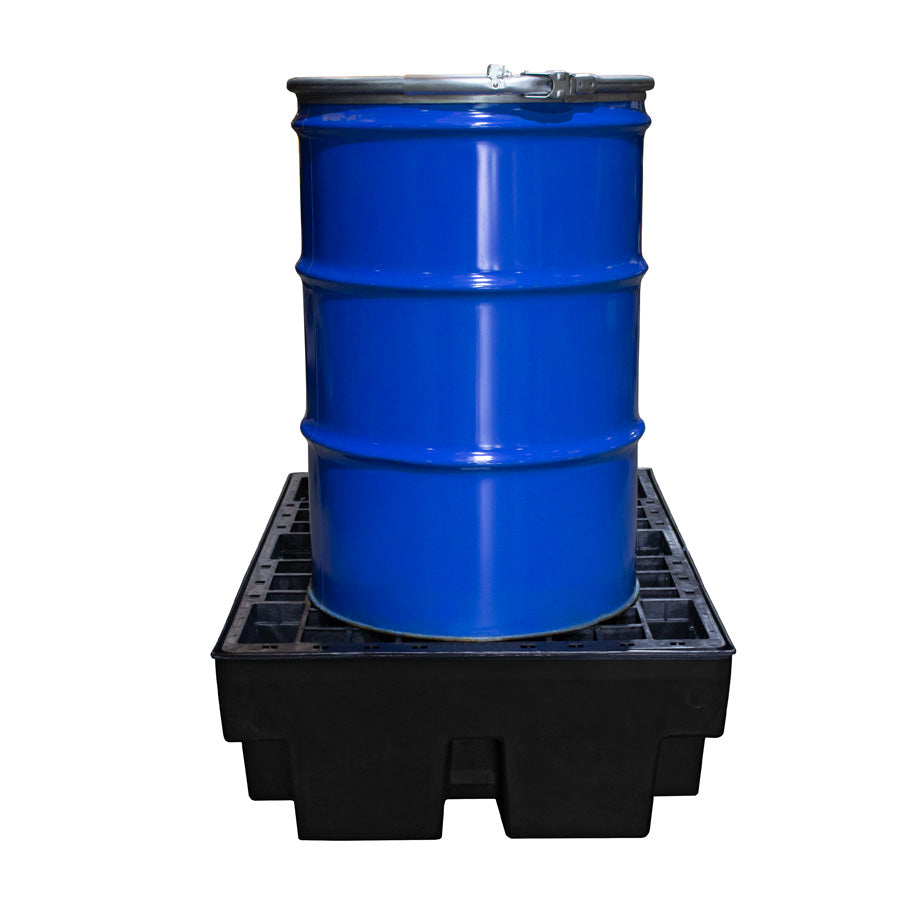 Recycled 2 Drum Polyethylene Spill Pallet - BP2R || To Hold 2 Drums