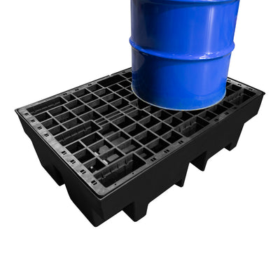 Recycled 2 Drum Polyethylene Spill Pallet - BP2R || To Hold 2 Drums