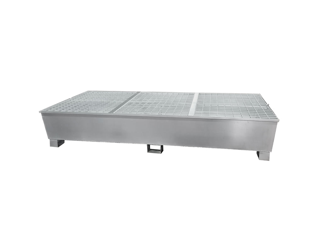 Double IBC Spill Pallet - Galvanised Steel - MDLGSP2IBC || 1100ltr Sump Capacity