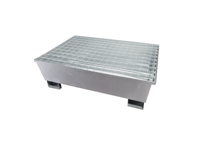 4 Drum Spill Pallet - Galvanised Steel - GSP4D || 440ltr Sump Capacity