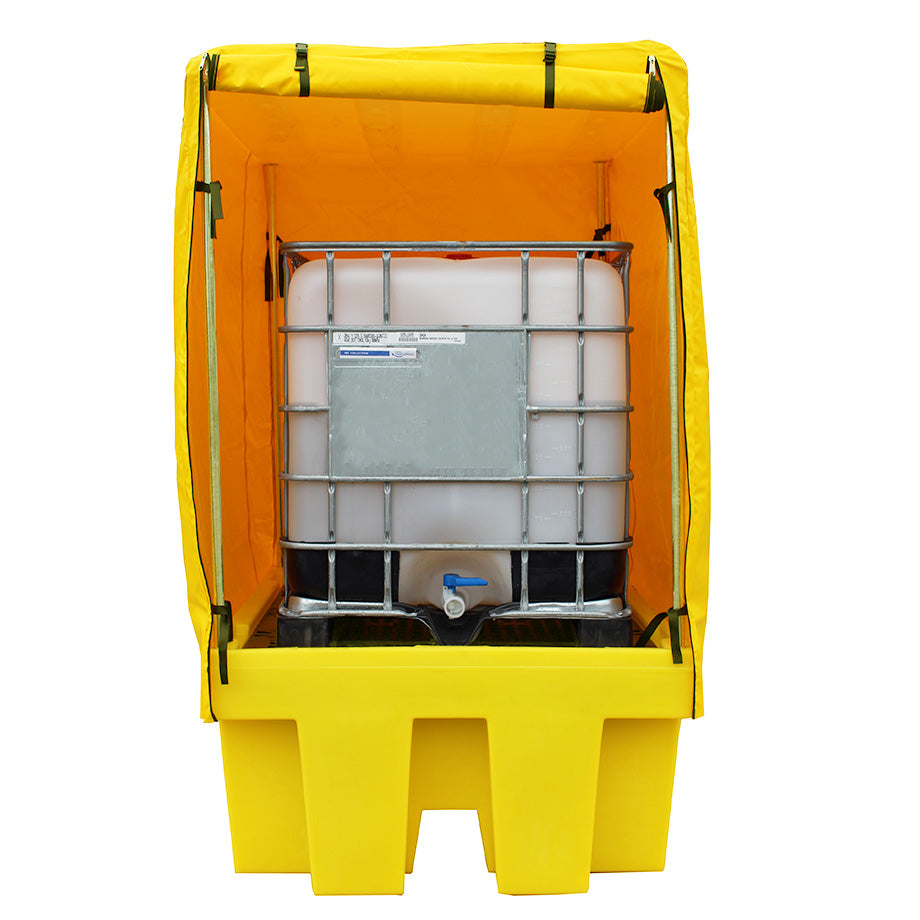 Covered Single IBC Spill Pallet - BB1C || 1100ltr Sump Capacity