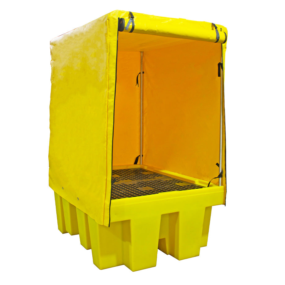 Covered Single IBC Spill Pallet - BB1C || 1100ltr Sump Capacity