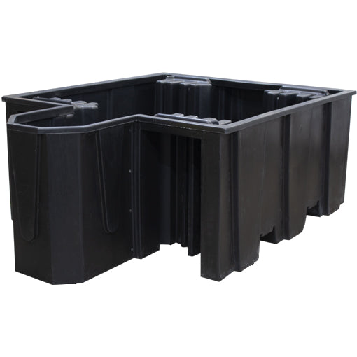 (Clearance) Black IBC Spill Pallet With Built-in Dispensing Area  - BB1D ||1100ltr Sump Capacity