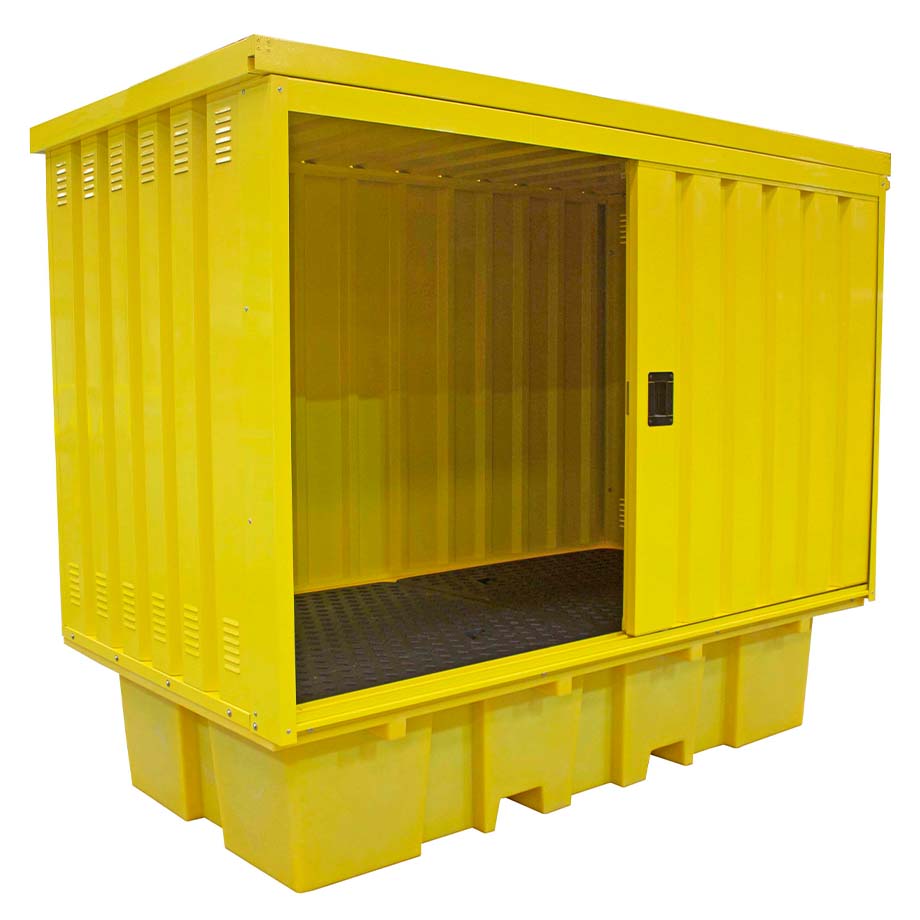 BB2HCS - 2 IBC Steel Covered Bunded Spill Containment Pallet