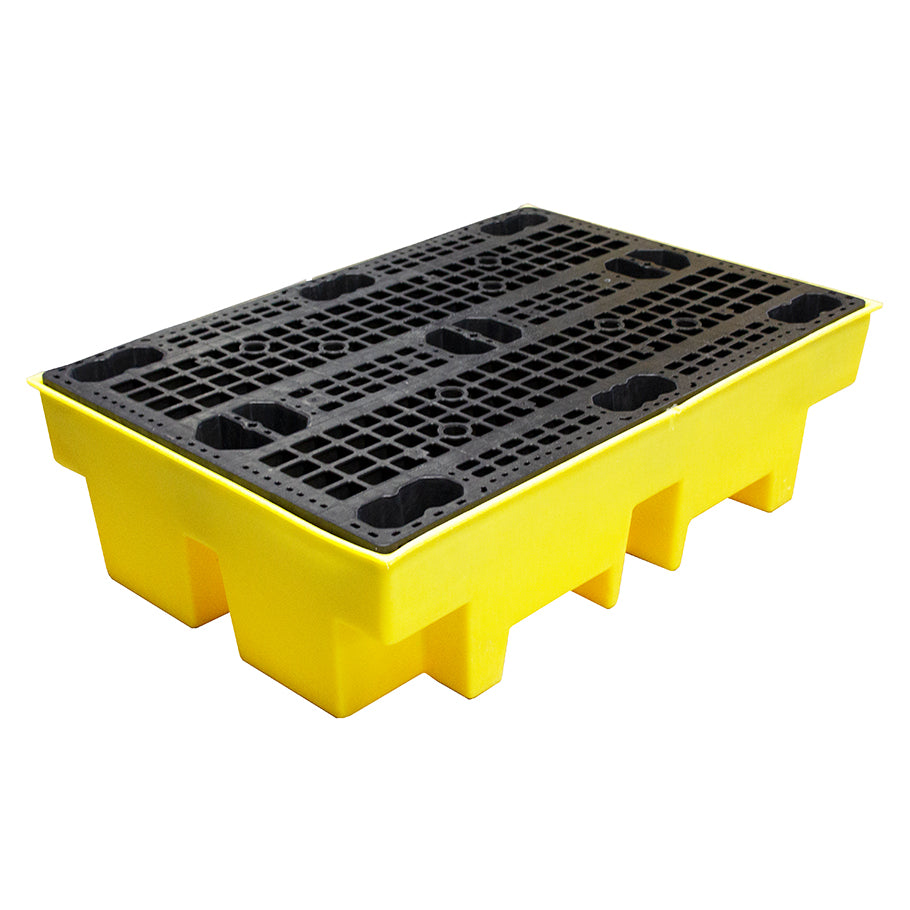 (Clearance) Double Drum Spill Pallet - BP2 || 240ltr Sump Capacity