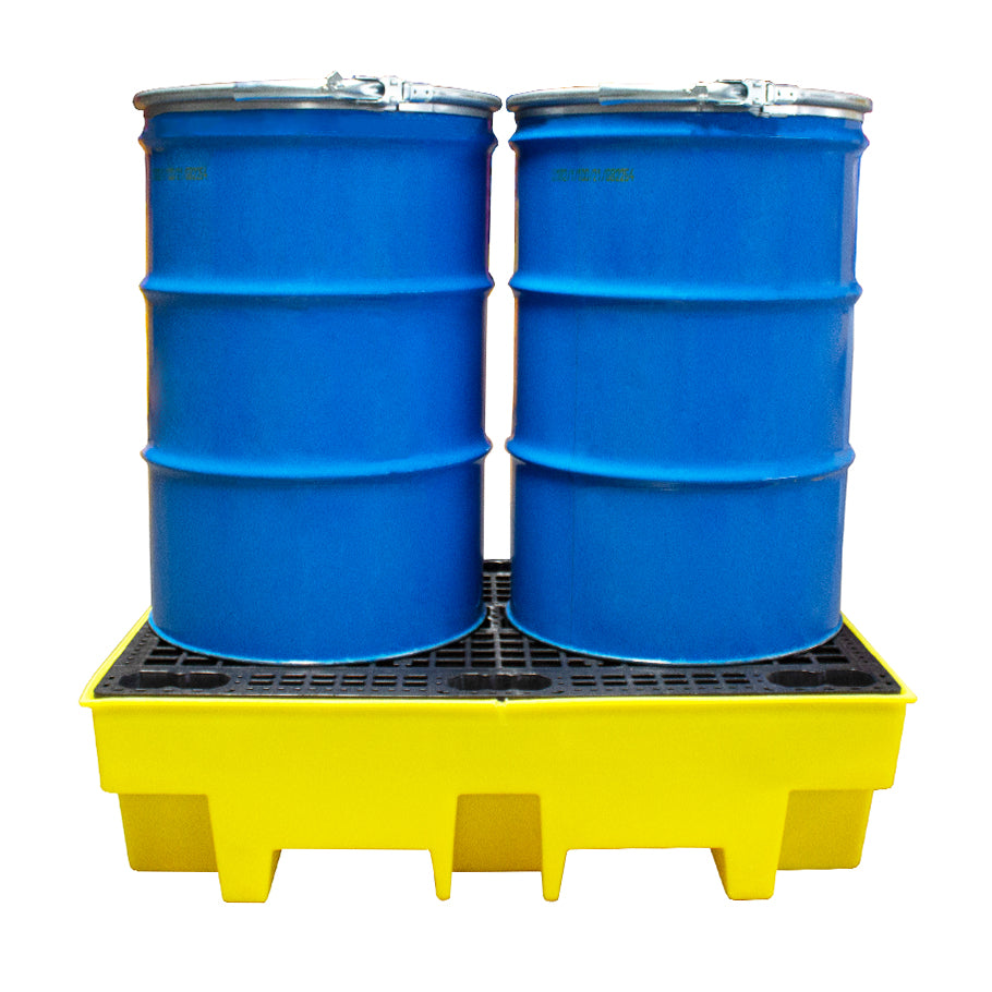 (Clearance) Double Drum Spill Pallet - BP2 || 240ltr Sump Capacity