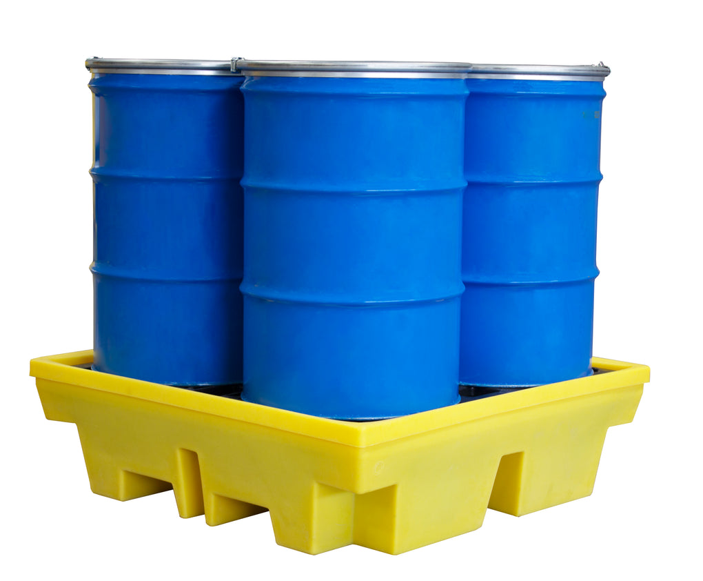 Plastic 4 Drum Spill Pallet - BP4 ||To Hold 4 Drums