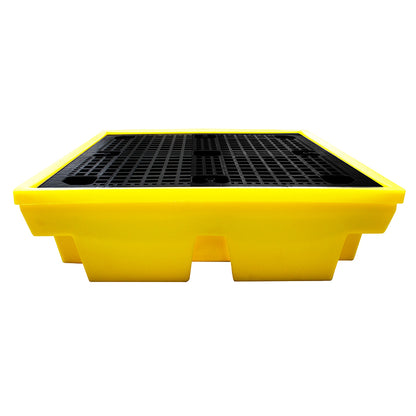 (Clearance) Yellow Plastic 4 Drum Spill Pallet - BP4 ||To Hold 4 Drums