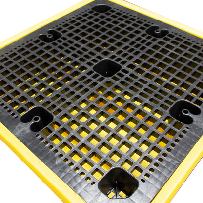 (Clearance) Yellow Plastic 4 Drum Spill Pallet - BP4 ||To Hold 4 Drums